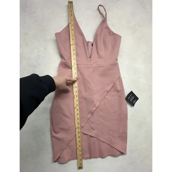Lulus Mini Dress Size Small Dare to Take the Plunge Dusty Pink Tulip - Picture 6 of 11